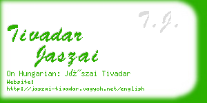 tivadar jaszai business card